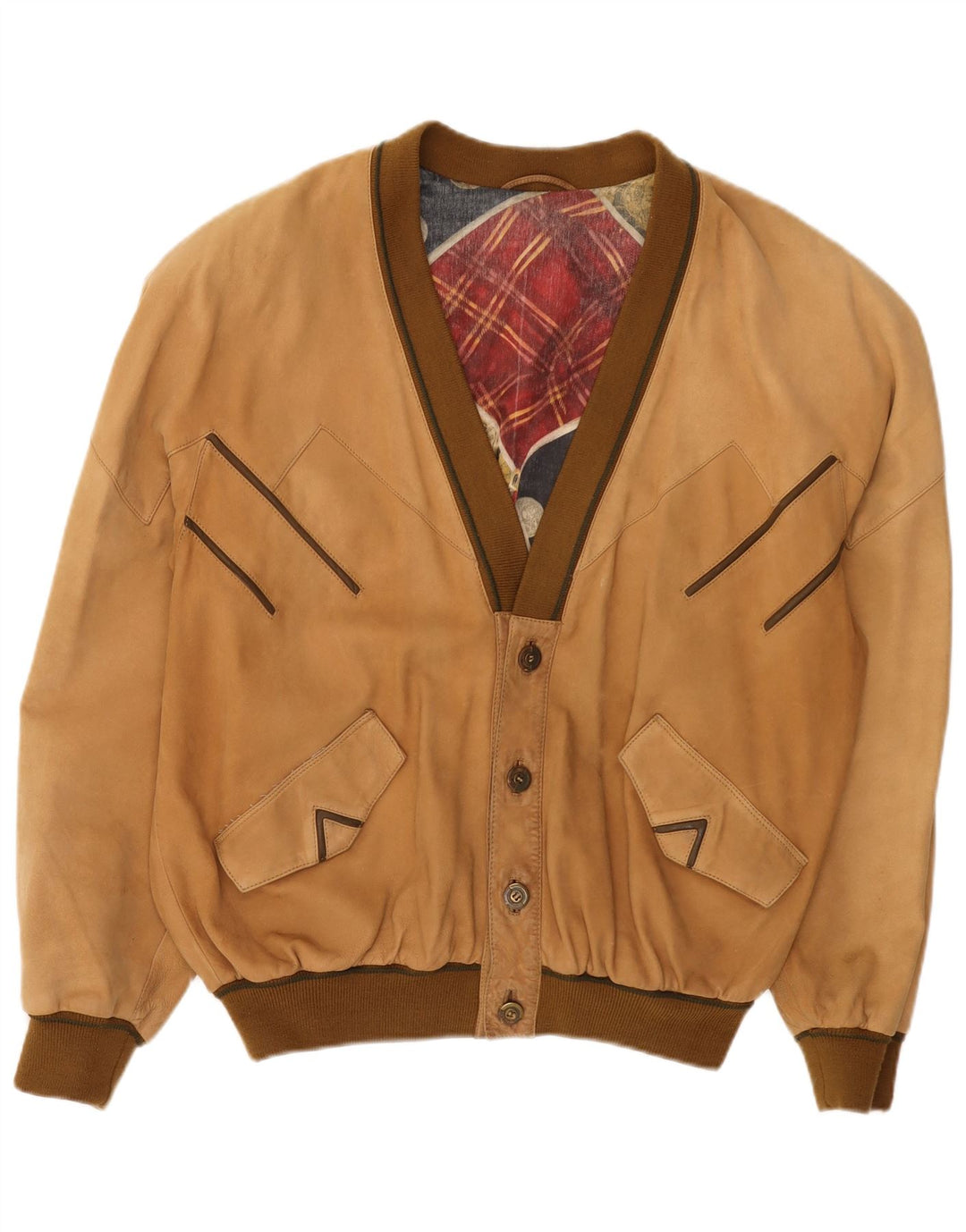 Мужская замшевая куртка-бомбер Toni Mir UK 42 XL Коричневая кожаная