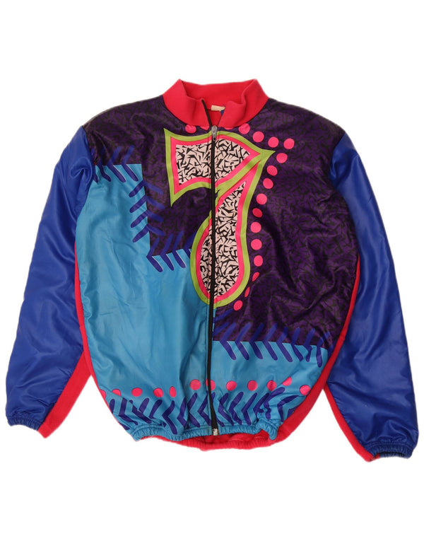 Мужской спортивный костюм MARILENA с абстрактным узором, верхняя куртка XL, синяя, с цветными блоками