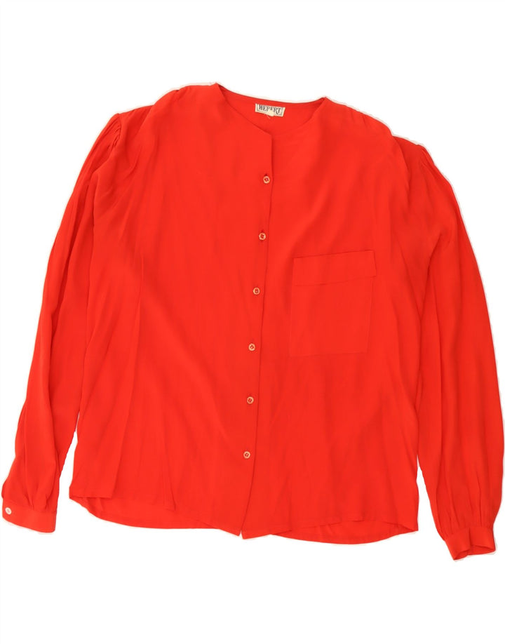 VINTAGE Womens Shirt Blouse EU 40 Medium Red Silk Vintage Vintage and Second-Hand Vintage from Messina Hembry 