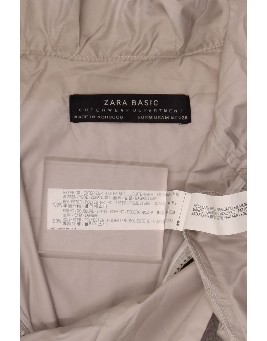 Женская дождевик оверсайз с капюшоном и рукавами 3/4 Zara UK 14, средний серый цвет