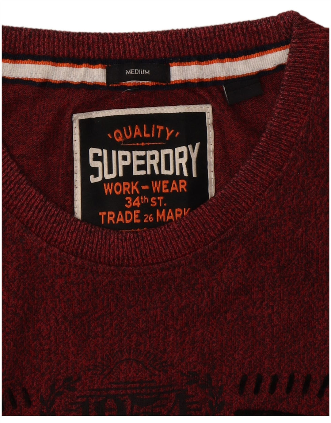 SUPERDRY Мужская футболка с рисунком Верх среднего темно-бордового цвета