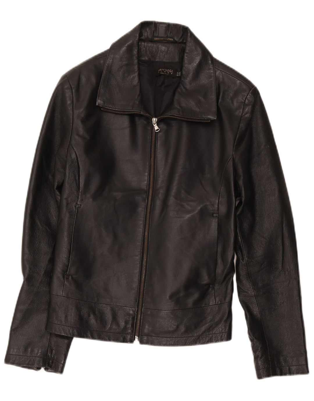 Privilegi Женский кожаный укороченный бомбер IT 44 Medium Black Leather