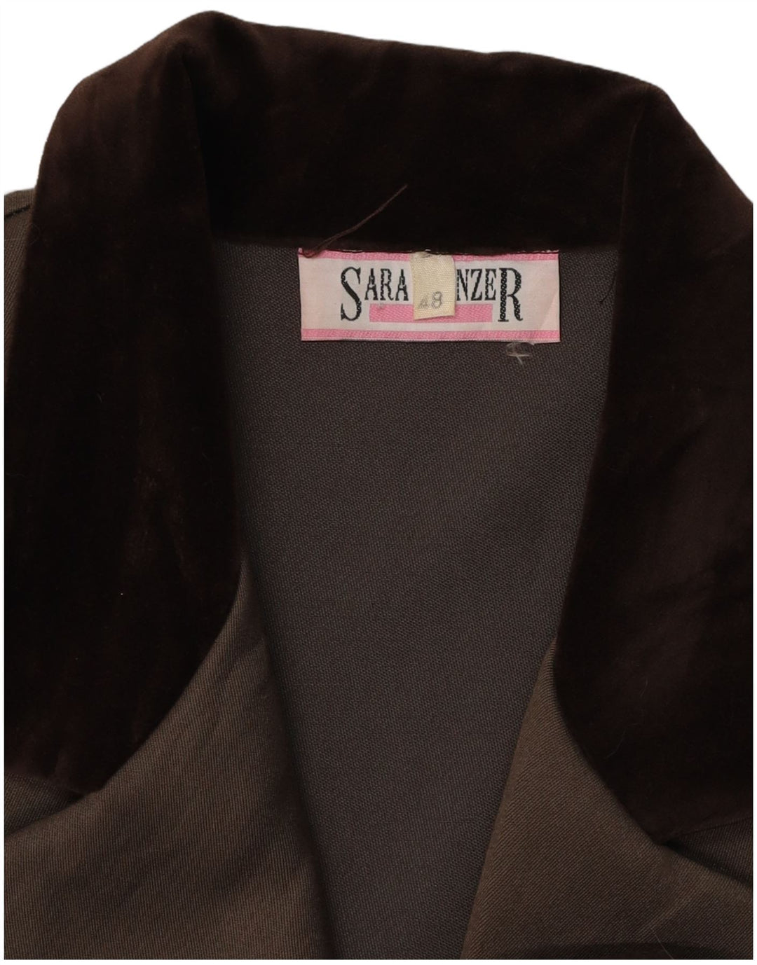 Sara Glenzer Женское двубортное пальто IT 48 XL Коричневое с цветными блоками