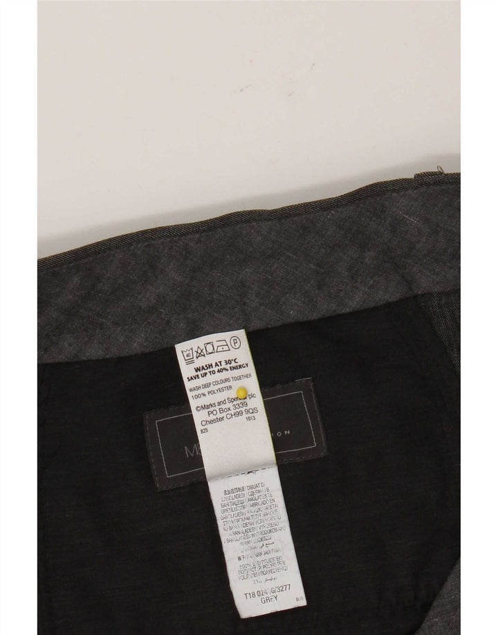 Мужские костюмные брюки классического кроя Marks & Spencer W36 L31, серый полиэстер
