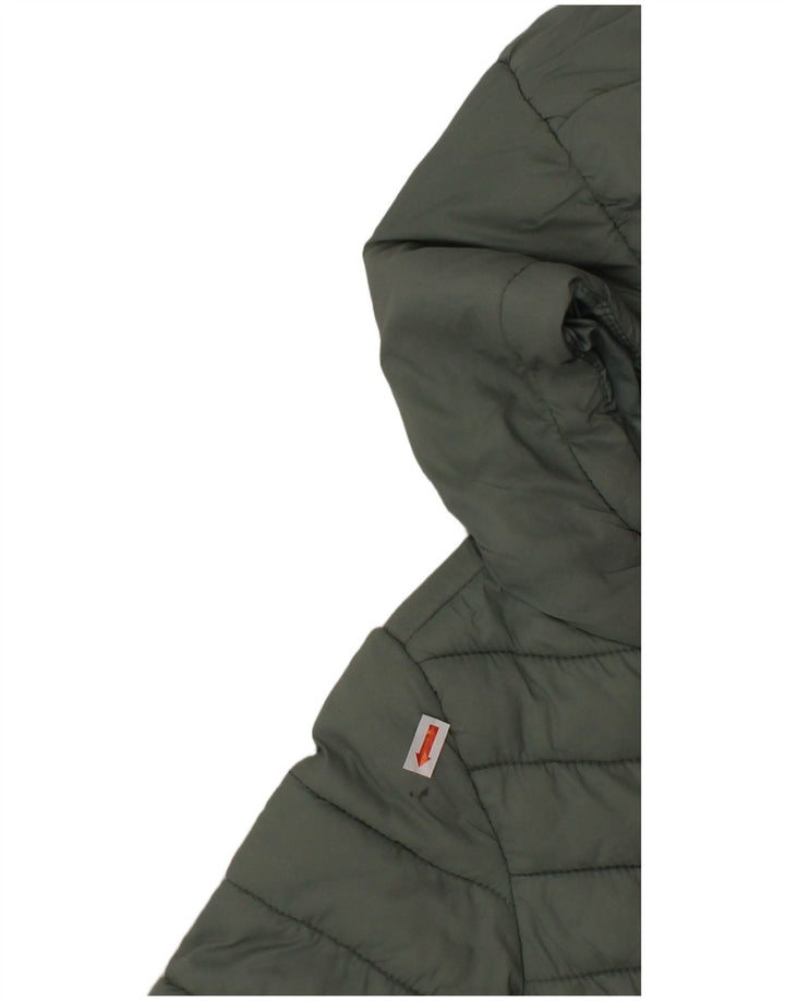 DKNY Утепленная куртка с капюшоном для маленьких девочек 18–24 месяцев, зеленый нейлон