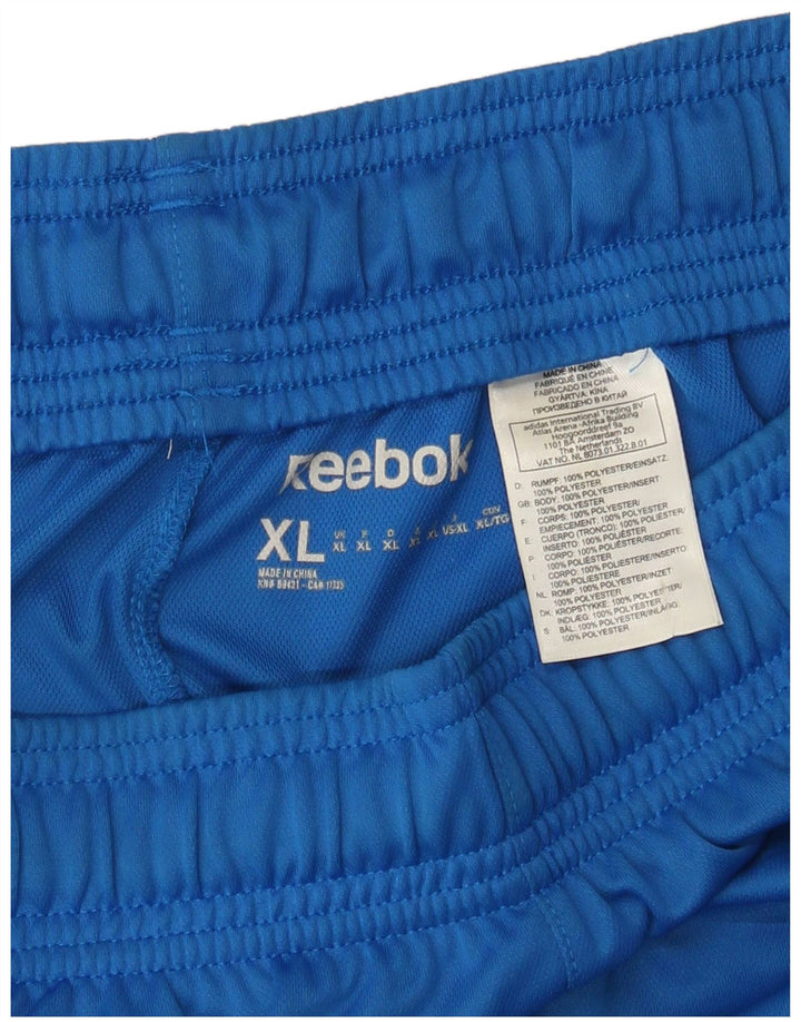 Мужские спортивные шорты REEBOK XL синие, полиэстер с цветными блоками