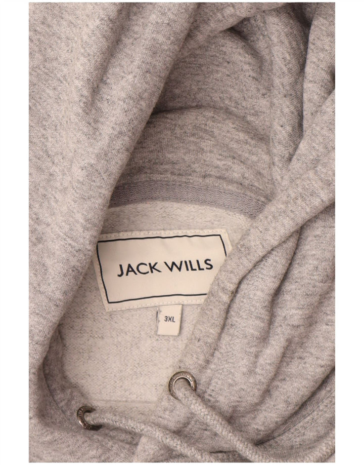 JACK WILLS Мужской джемпер с капюшоном с рисунком 3XL, серый хлопок в крапинку