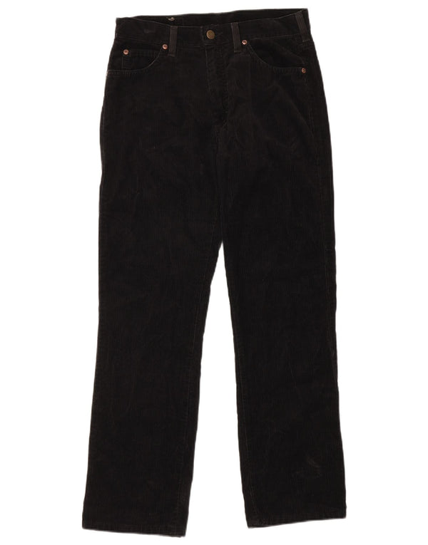 Женские прямые вельветовые брюки LEE с высокой талией, размер США 12, большие W29 L30, черные