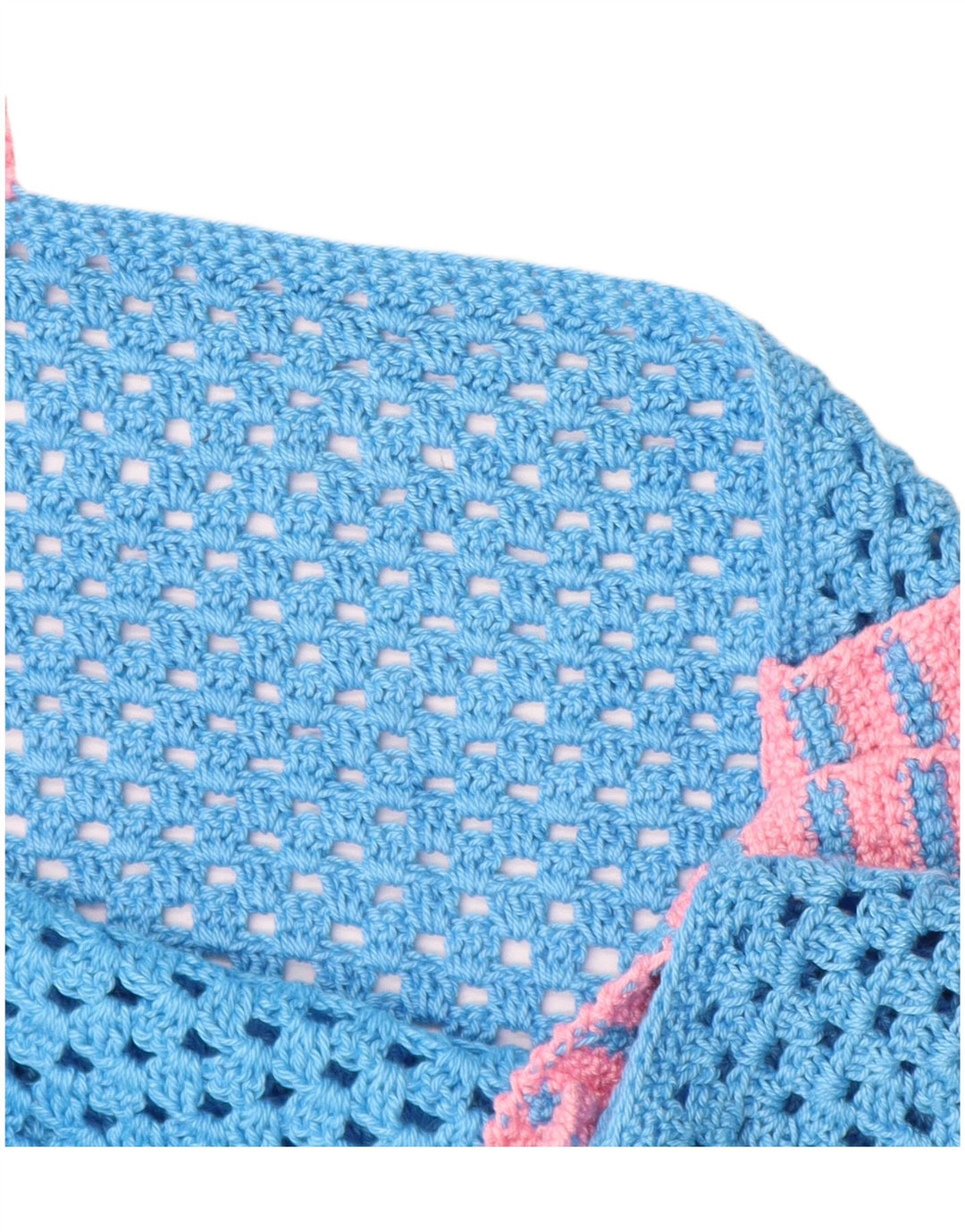 ВИНТАЖНЫЙ женский топ на бретельках крючком UK 14, средний синий