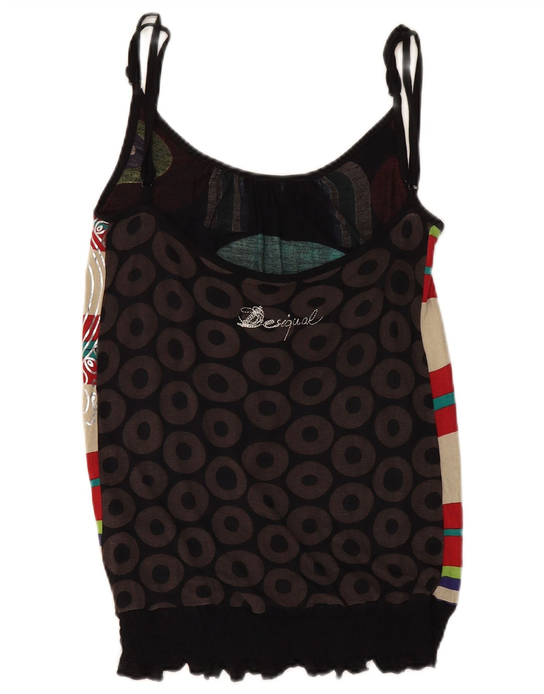 Женский топ на бретельках DESIGUAL UK 12, средний, разноцветный, с геометрическим узором