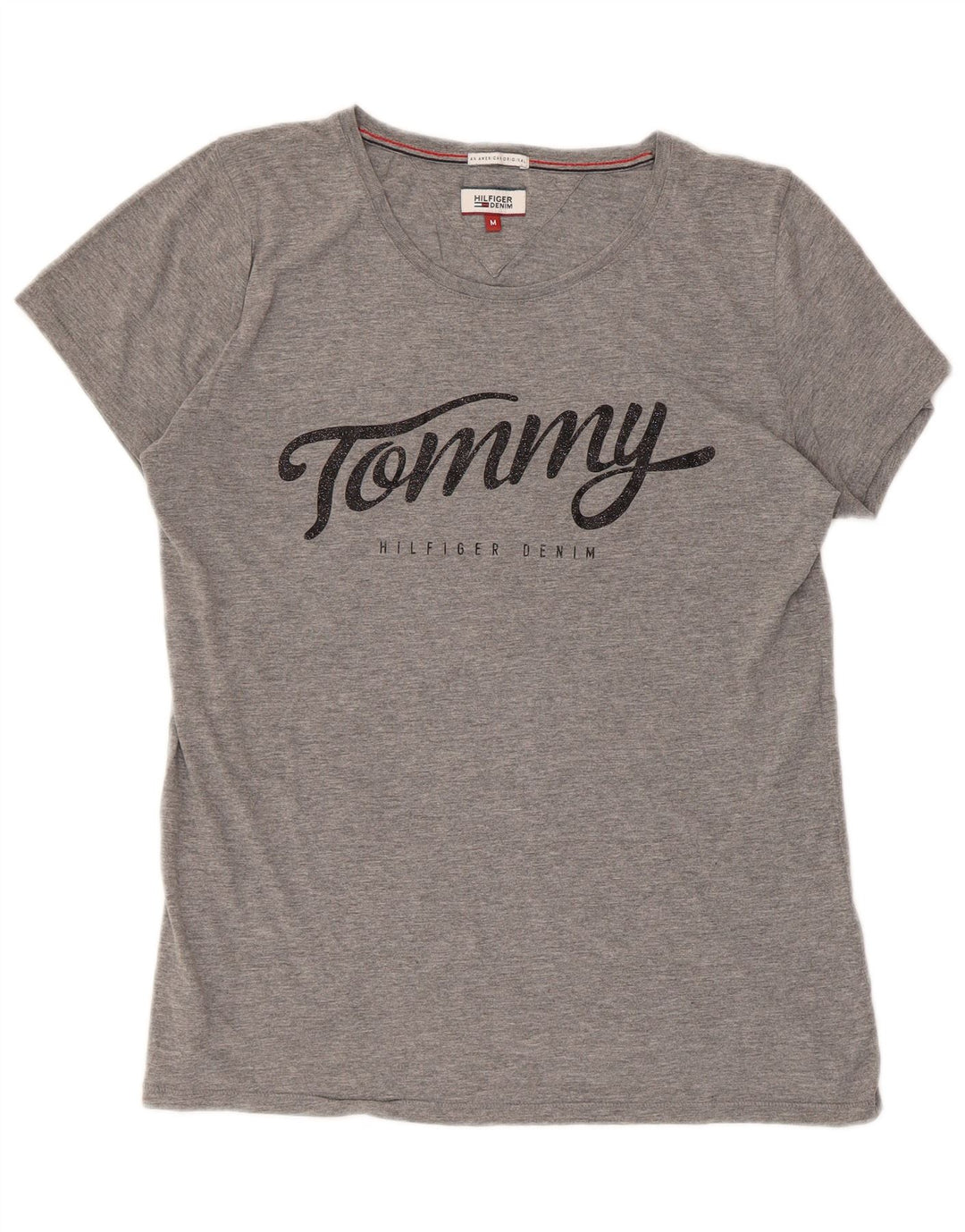 Женская футболка с рисунком Tommy Hilfiger Top UK 14 Medium Grey