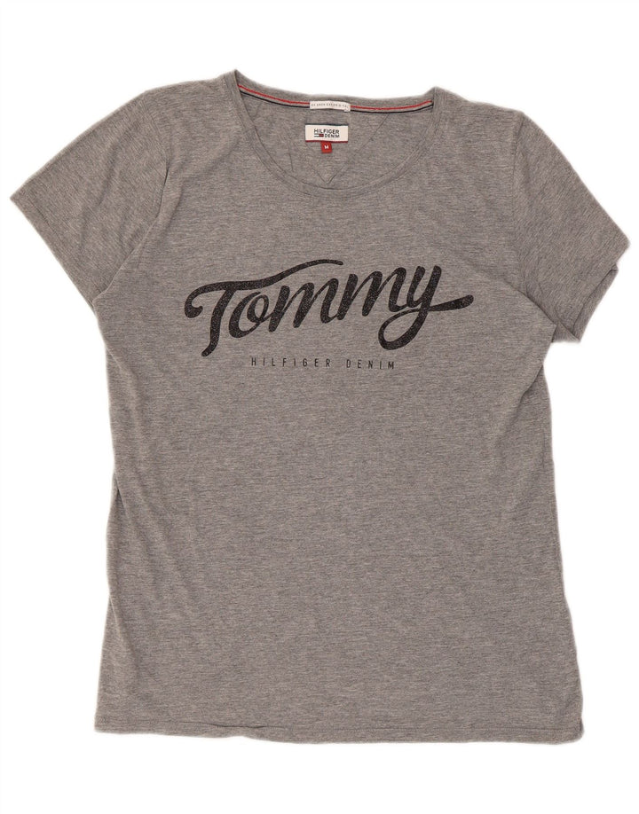 Женская футболка с рисунком Tommy Hilfiger Top UK 14 Medium Grey