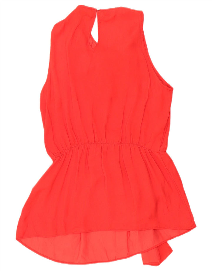 Женская блузка без рукавов Zara UK 14, средний красный полиэстер