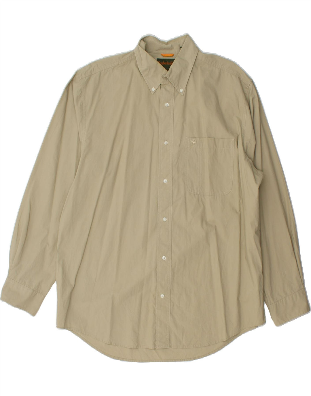 TIMBERLAND Mens Shirt Large Khaki Cotton Vintage Timberland and Second-Hand Timberland from Messina Hembry 