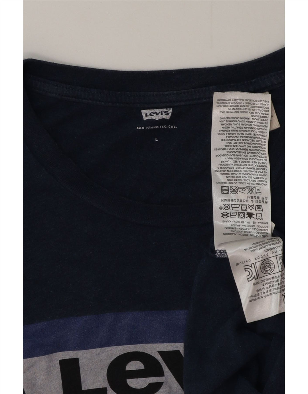 Мужская футболка с рисунком Levi's, большой размер, темно-синий, хлопок