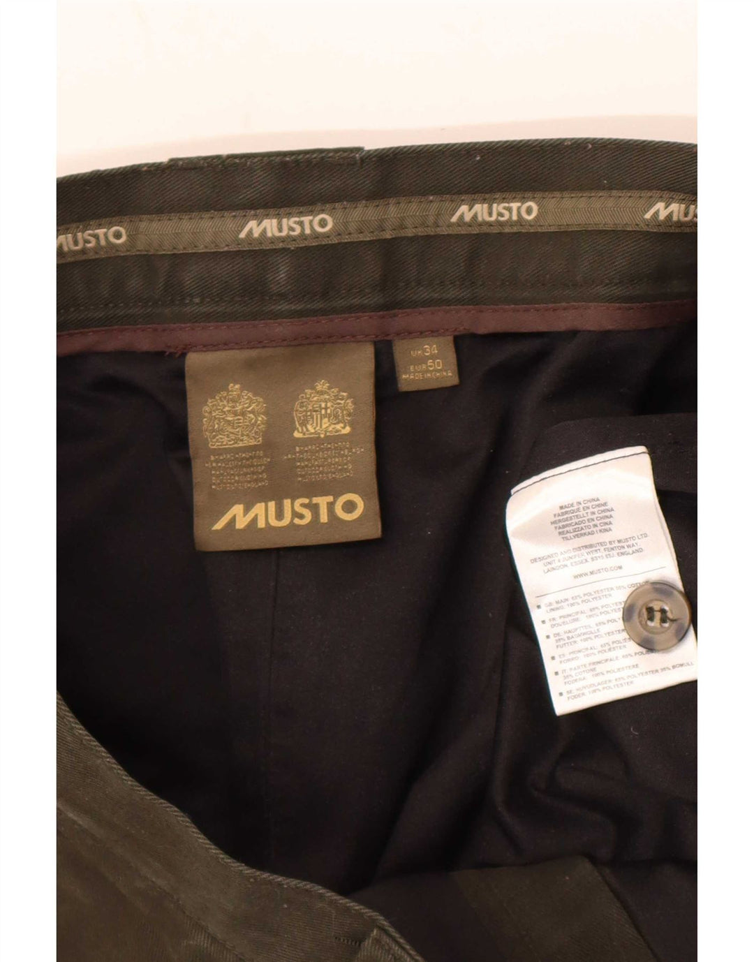 Мужские капри Musto для верховой езды, EU 50, большие W34 L21, хаки, полиэстер