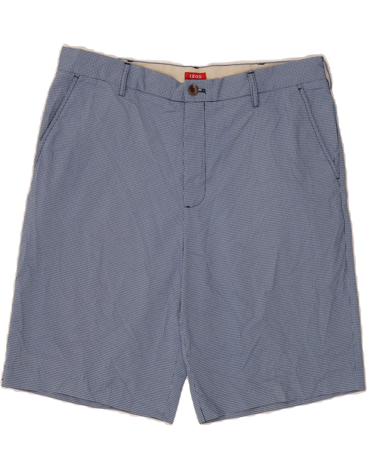 IZOD Mens Chino Shorts 38 XL  Blue Check Polyester Vintage Izod and Second-Hand Izod from Messina Hembry 