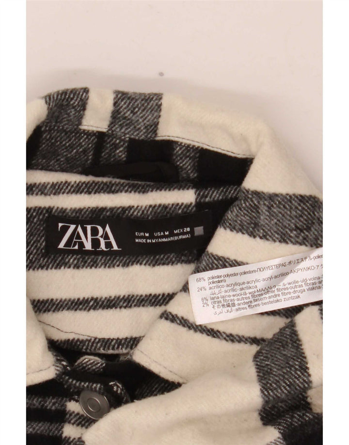 Женская оверсайз-куртка Zara UK 14, средний черный полиэстер в клетку