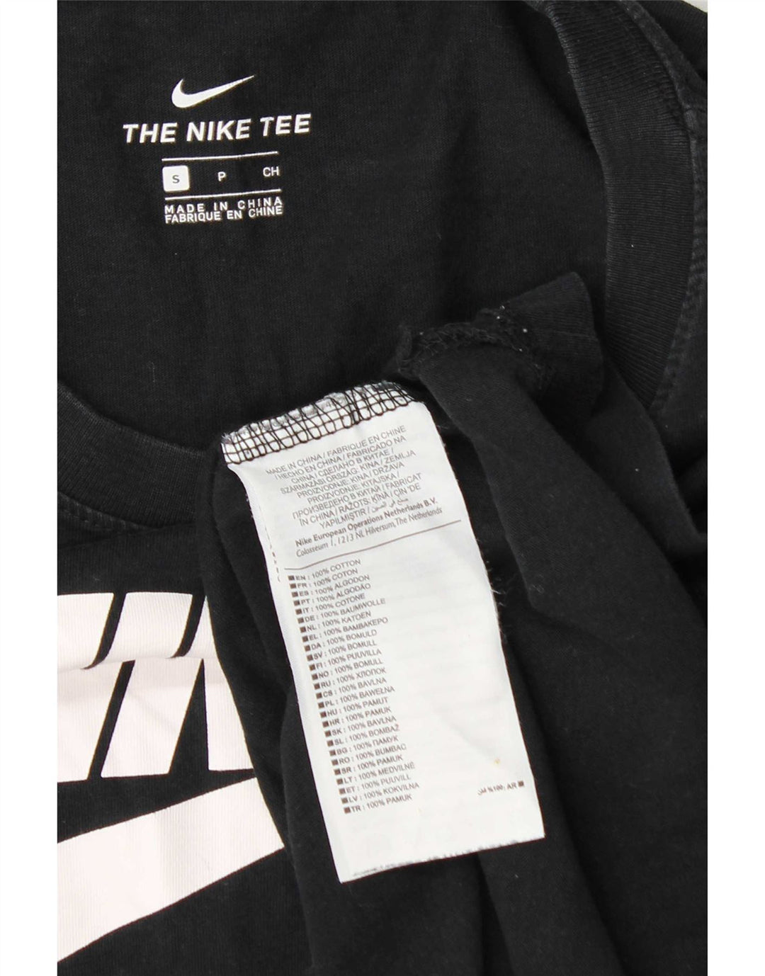 Женский топ с длинным рукавом с графическим рисунком Nike UK 10, маленький черный, хлопок