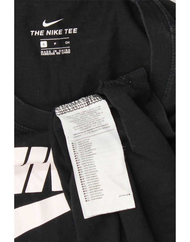 Женский топ с длинным рукавом с графическим рисунком Nike UK 10, маленький черный, хлопок