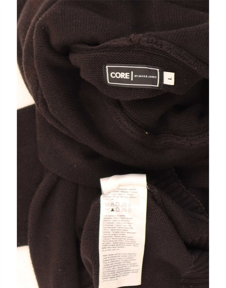 Мужской джемпер с капюшоном Jack & Jones, большой черный хлопковый свитер