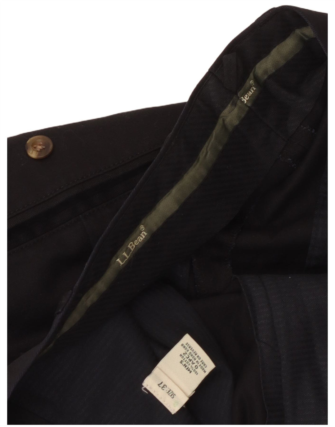 Мужские повседневные брюки L.L.Bean с привязками W37 L32, черный хлопок