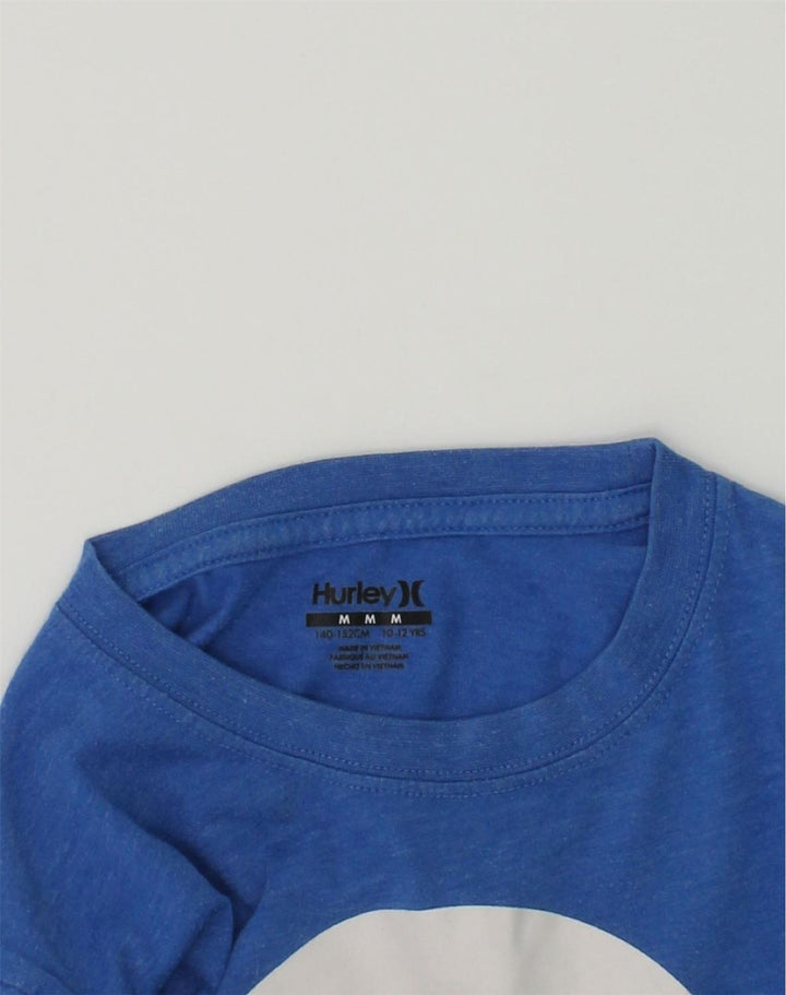 HURLEY Boys Graphic T-Shirt Top 10-11 Years Medium Blue Cotton | Vintage Hurley | Thrift | Second-Hand Hurley | Used Clothing | Messina Hembry 