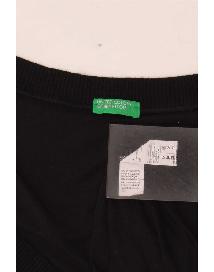 Женский жилет Benetton UK 16, большой черный, хлопок