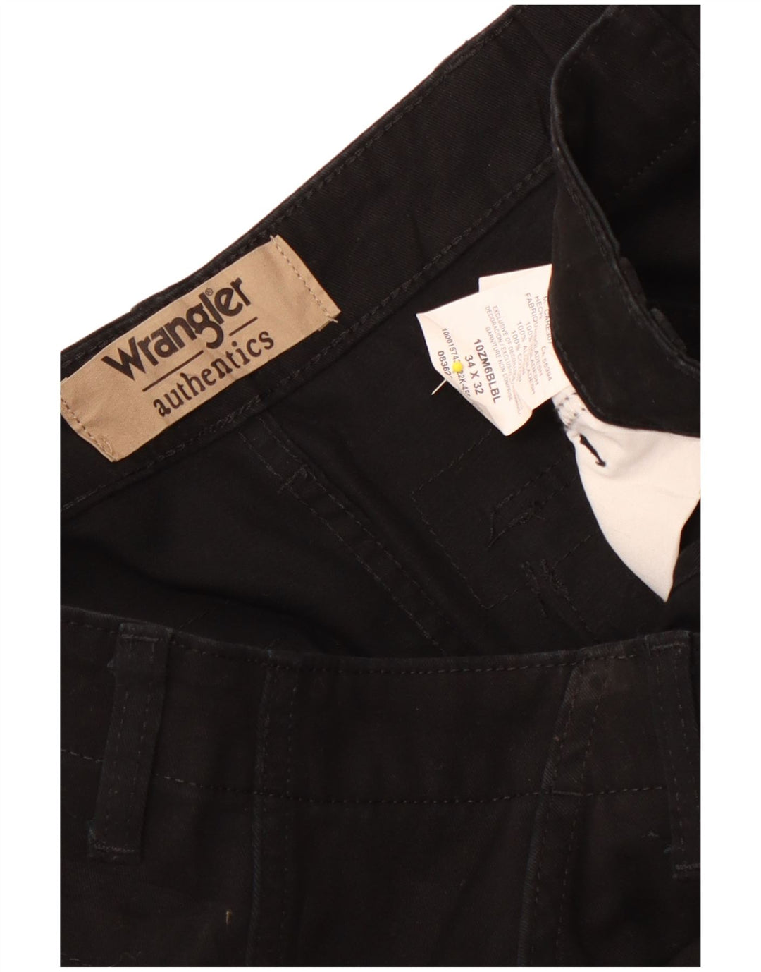 Мужские прямые брюки-карго Wrangler W34 L32, черные, хлопковые