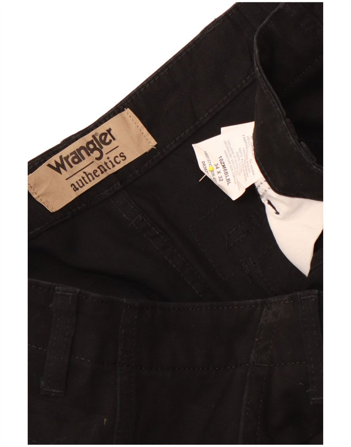 Мужские прямые брюки-карго Wrangler W34 L32, черные, хлопковые