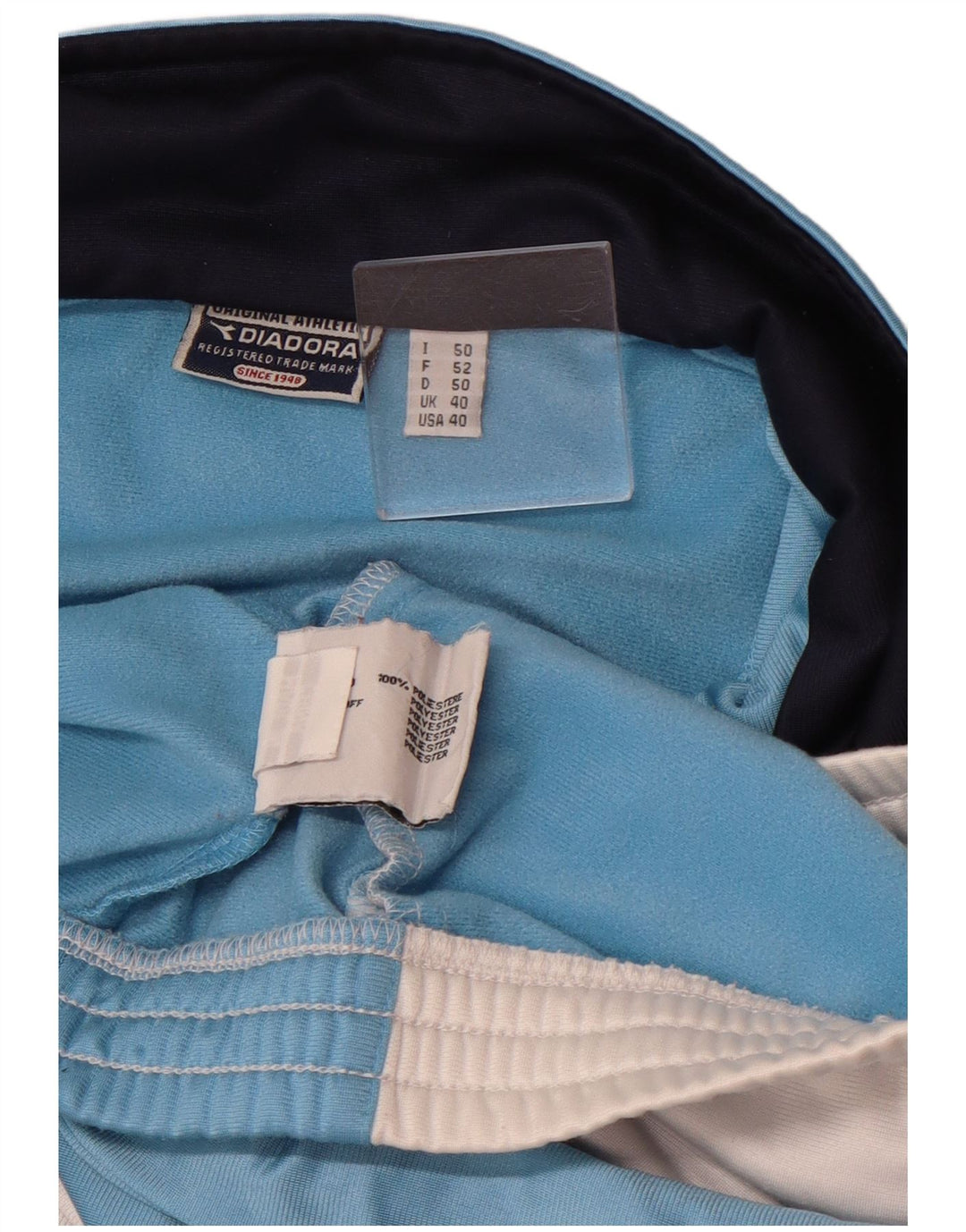 Мужской спортивный костюм Diadora UK 40, средний синий полиэстер с цветными блоками