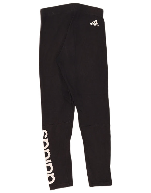 Женские леггинсы с рисунком Adidas UK 8, маленькие черные хлопковые