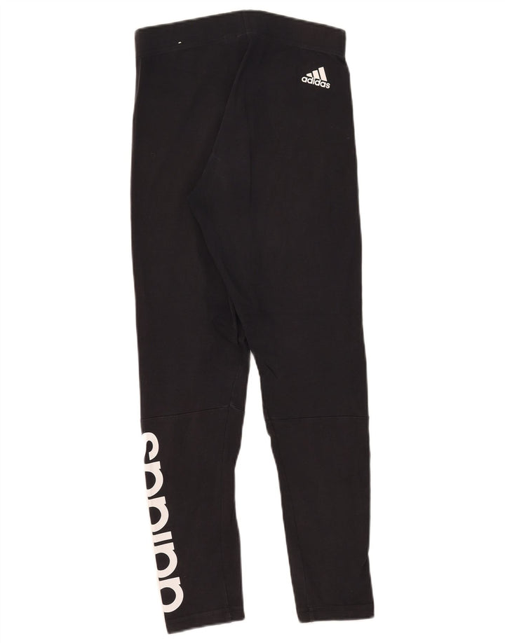 Женские леггинсы с рисунком Adidas UK 8, маленькие черные хлопковые