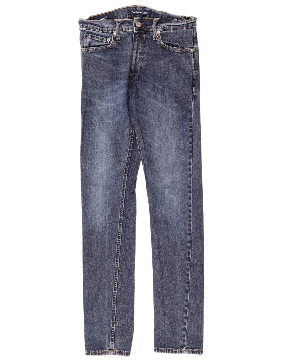 Мужские узкие джинсы CALVIN KLEIN W30 L32 синие, хлопок