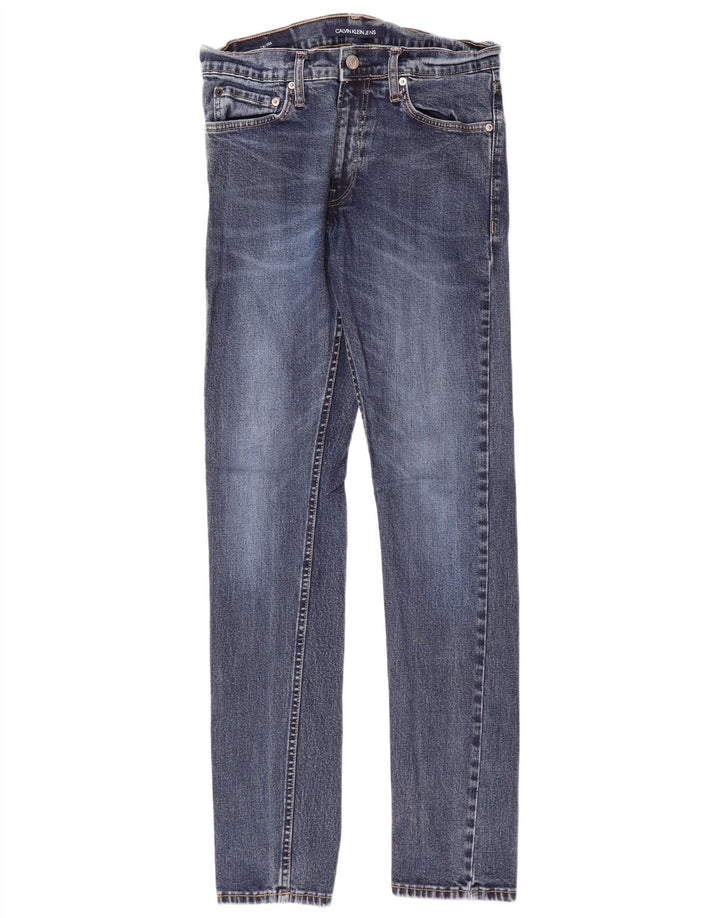 Мужские узкие джинсы CALVIN KLEIN W30 L32 синие, хлопок