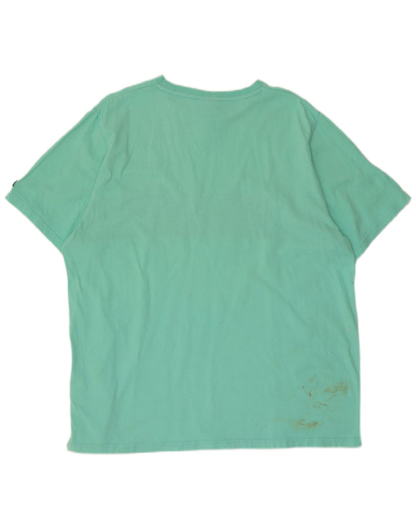 Мужская футболка Ellesse с рисунком, 2XL, бирюзовый, хлопок с цветными блоками