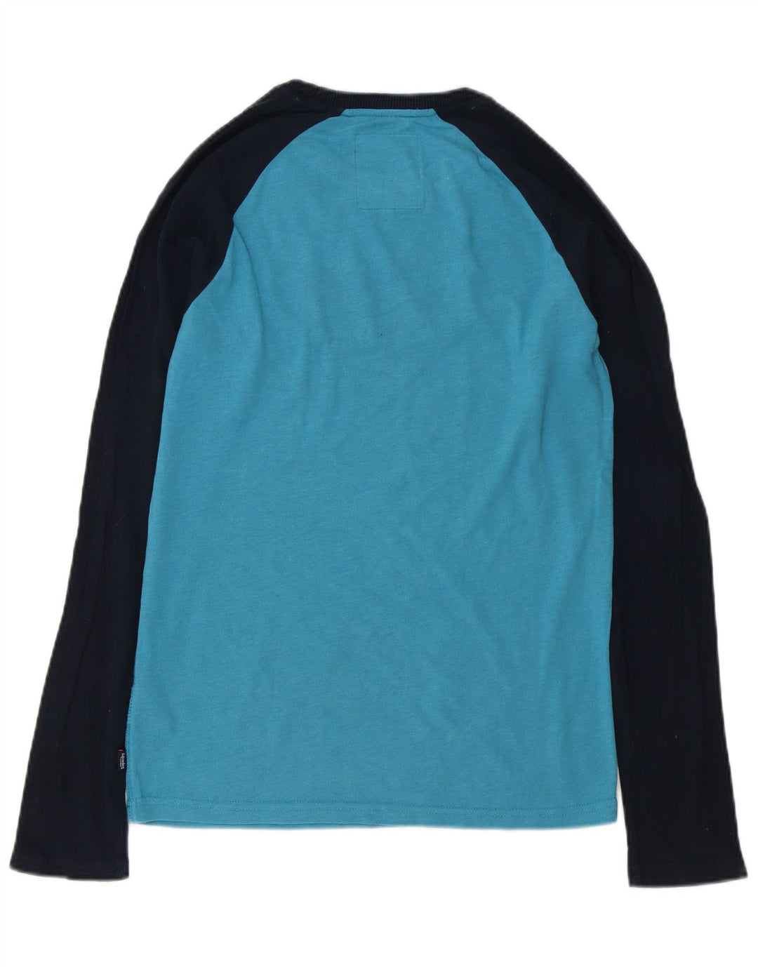 Superdry Мужской топ с рисунком, длинный рукав, средний синий, хлопок с цветными блоками
