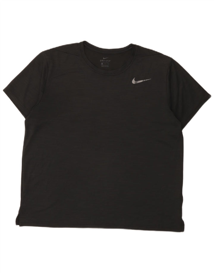 Мужская футболка Nike Dri Fit Top XL, черный полиэстер с крапинками