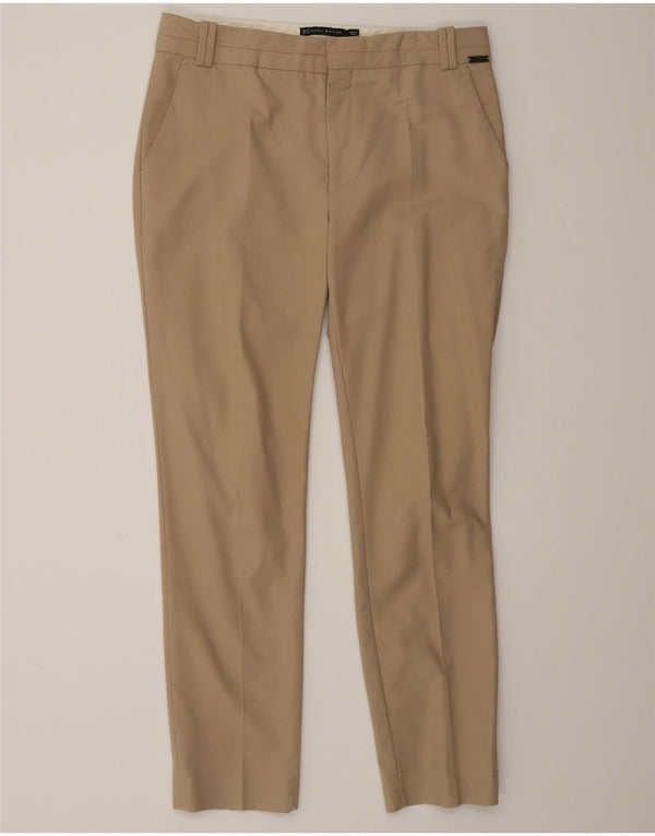 Женские узкие брюки-чиносы Zara EU 38, маленькие W28 L25, бежевый хлопок