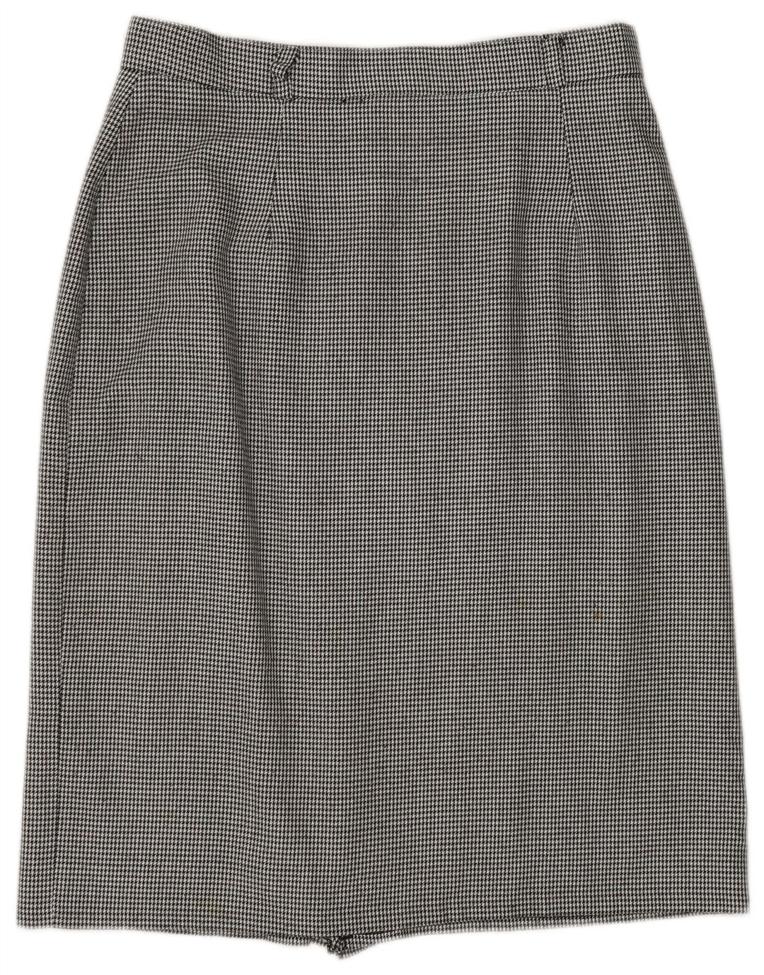 СТ. BERNARD Женская прямая юбка миди UK 16, большая W30, черная с узором "гусиные лапки"