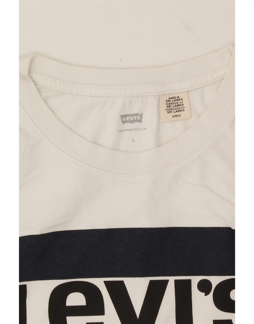 LEVI'S Womens Graphic Vest Top UK 10 Small White Vintage Levi's and Second-Hand Levi's from Messina Hembry 
