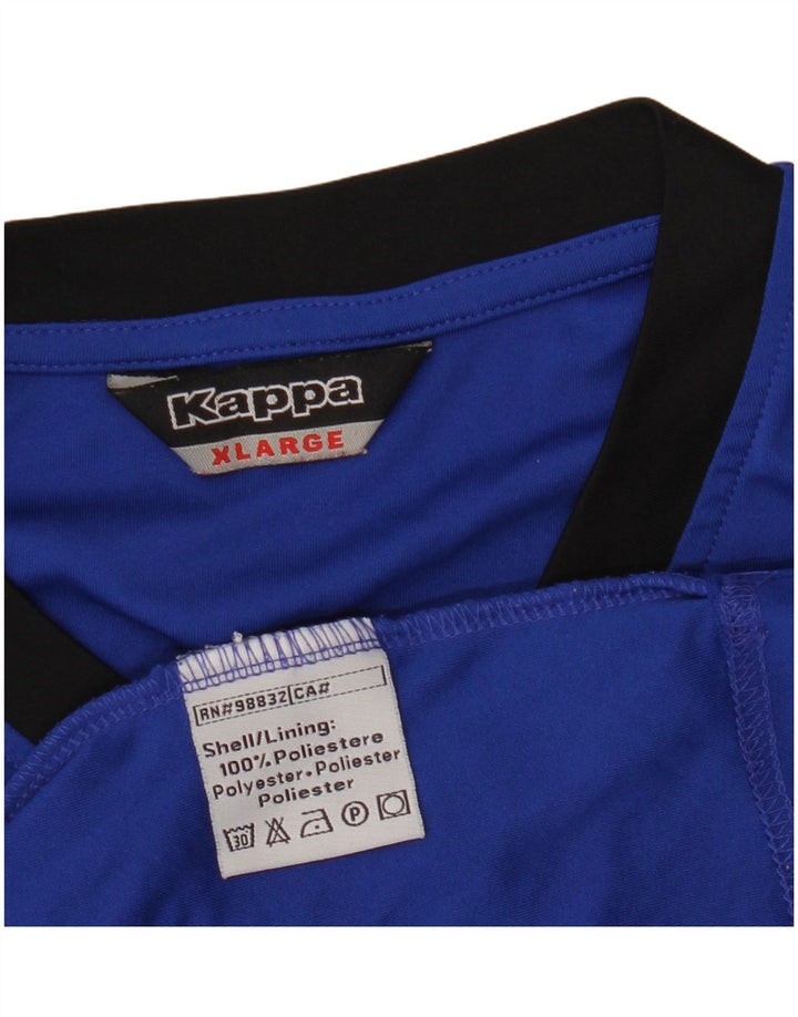 KAPPA Женская футболка с рисунком Top UK 18 XL Синяя полиэстер с цветными блоками