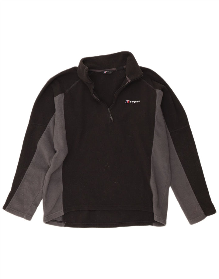 Berghaus Мужской флисовый джемпер с воротником на молнии, большой черный, полиэстер с цветными блоками
