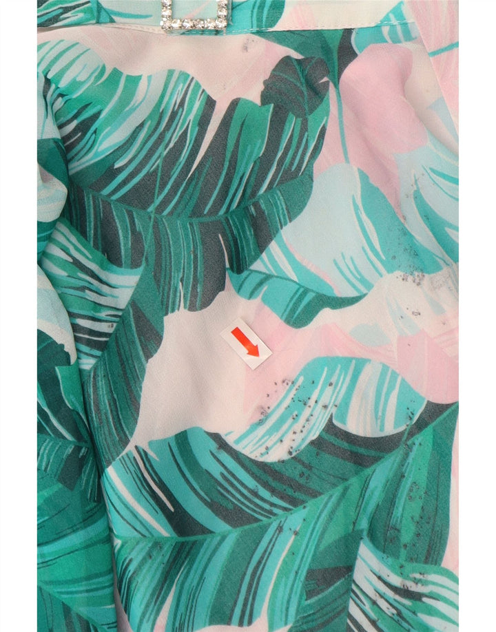 GUESS Женская юбка-трапеция UK 12 Medium W28 Синяя полиэстер с цветочным принтом