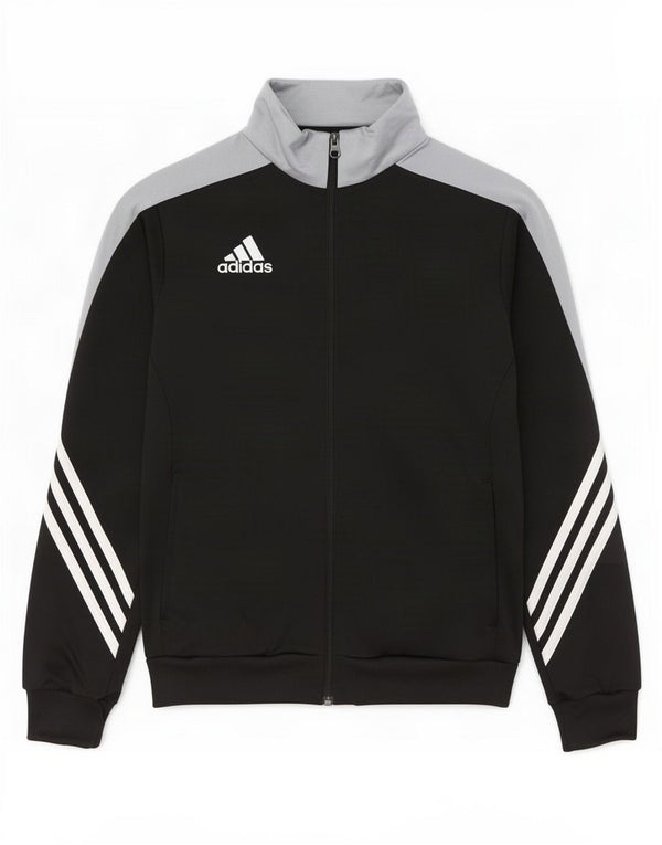 Спортивный костюм Adidas для мальчиков, верхняя куртка 13–14 лет, XL, черный полиэстер с цветными блоками