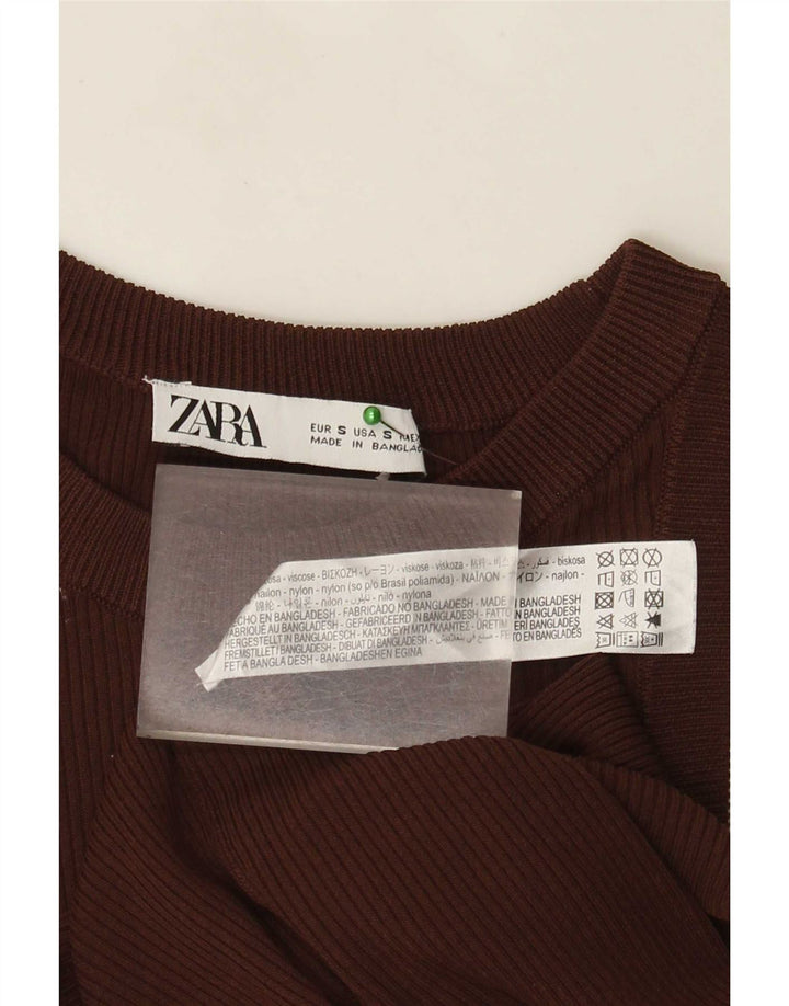 Женский жилет Zara UK 8, маленький, коричневый, вискоза