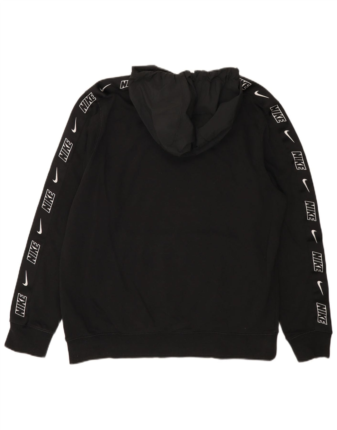NIKE Mens Hoodie Jumper Large Black Cotton