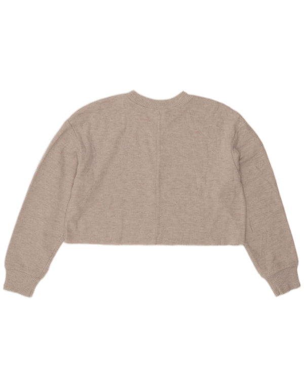 Женская укороченная блузка Zara UK 14, полиэстер среднего серого цвета