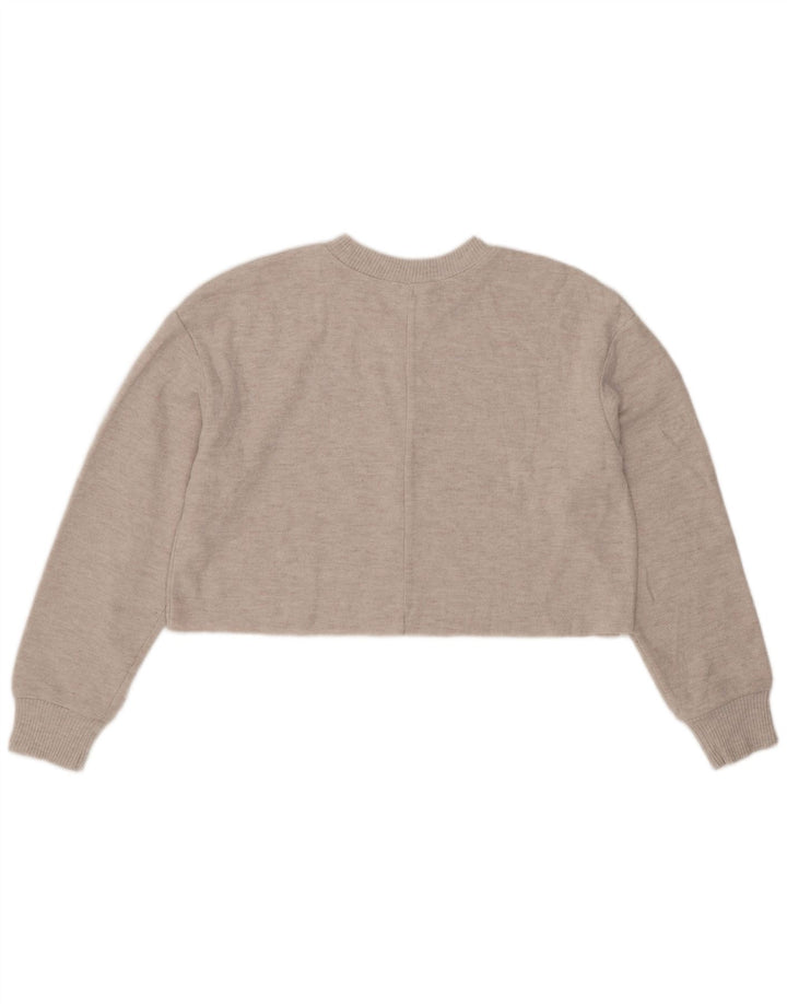 Женская укороченная блузка Zara UK 14, полиэстер среднего серого цвета