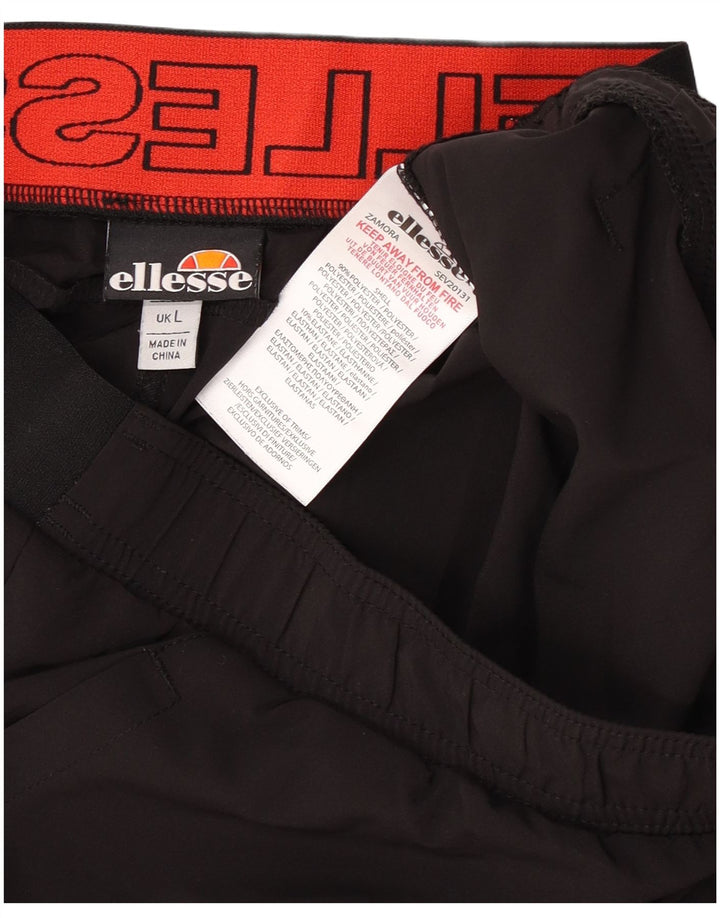 Мужские спортивные шорты Ellesse с рисунком, большие черные из полиэстера